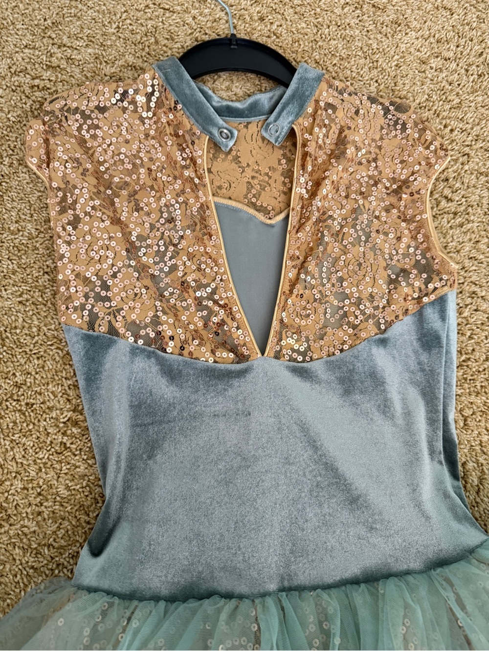 Sparkle Tulle Dress Costume in Dusty Blue and Gold - Picture 4 of 6